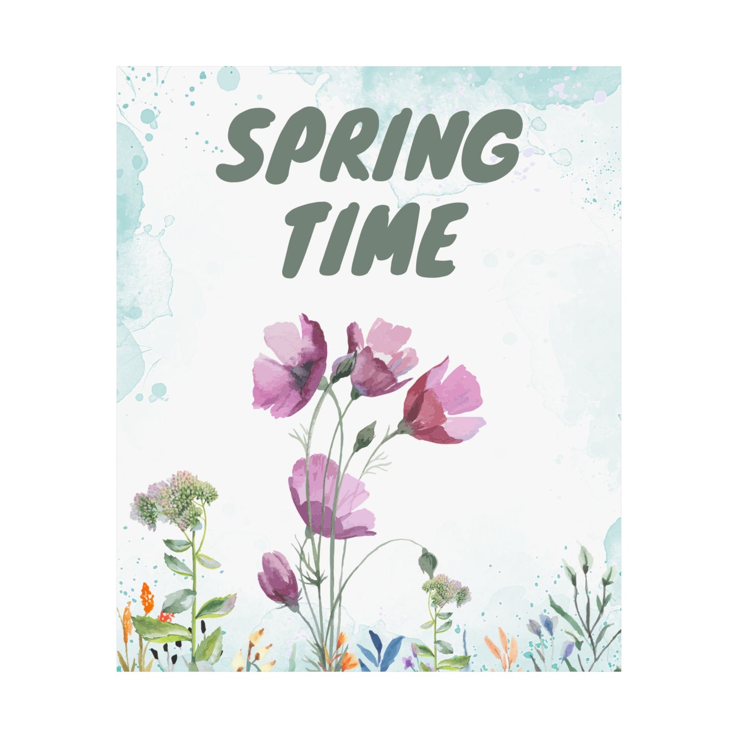 Spring Time Flowers Matte Vertical Poster