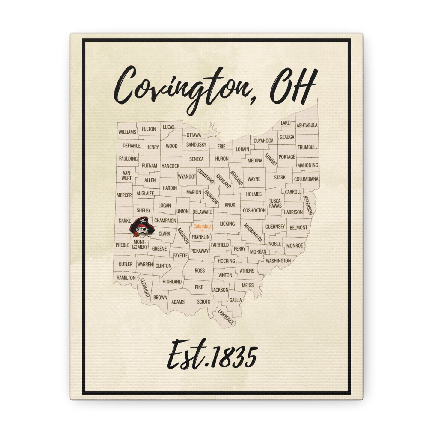 Covington Map Matte Canvas