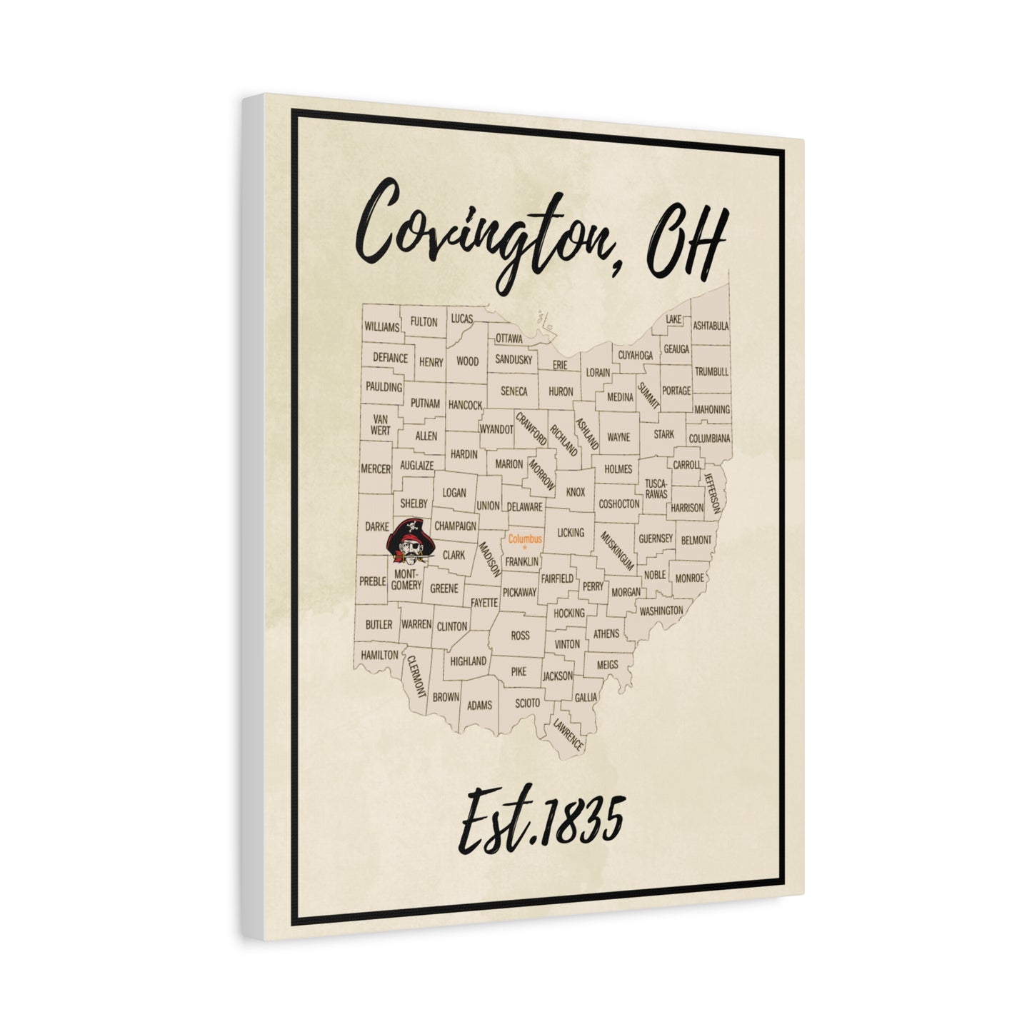 Covington Map Matte Canvas