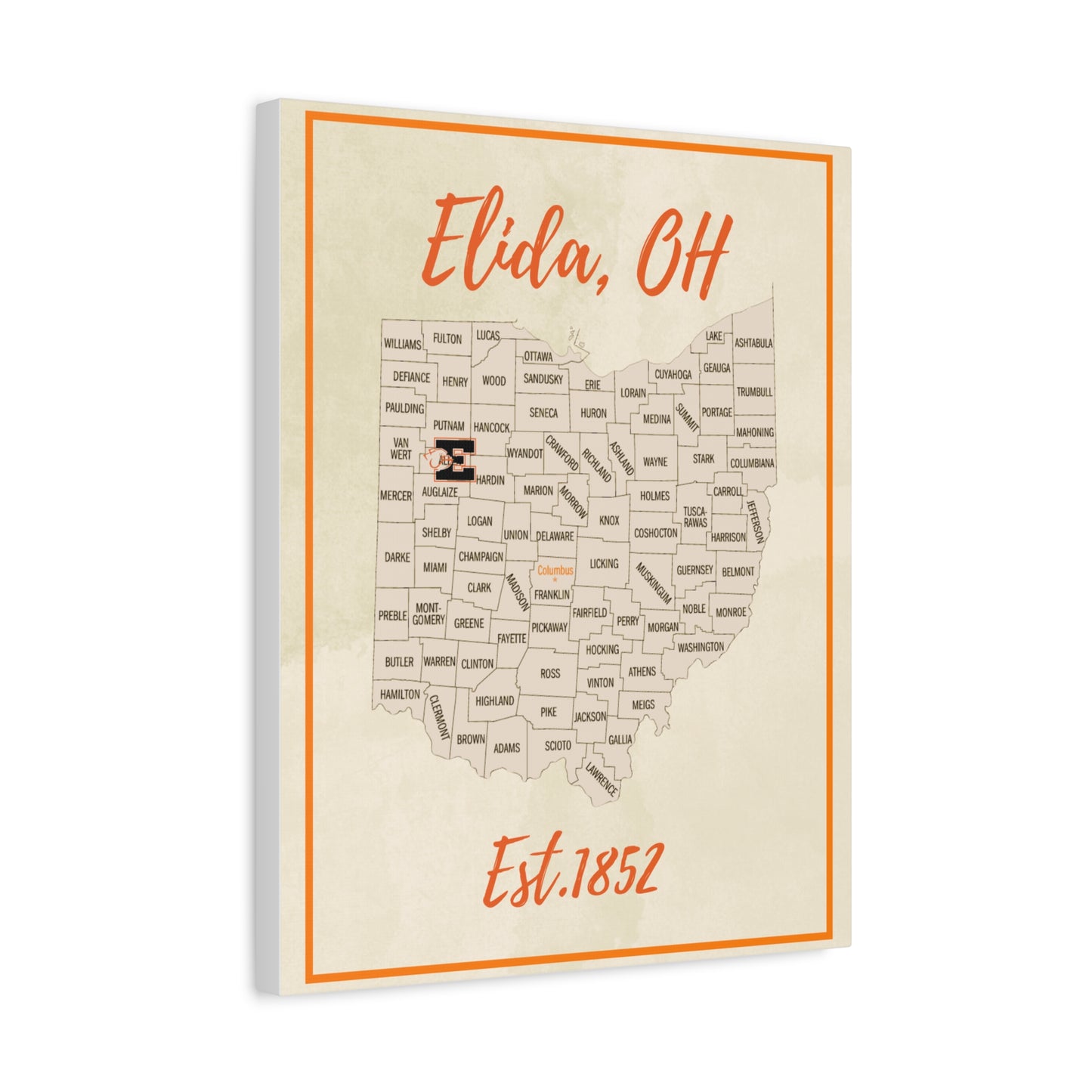 Elida Map Matte Canvas