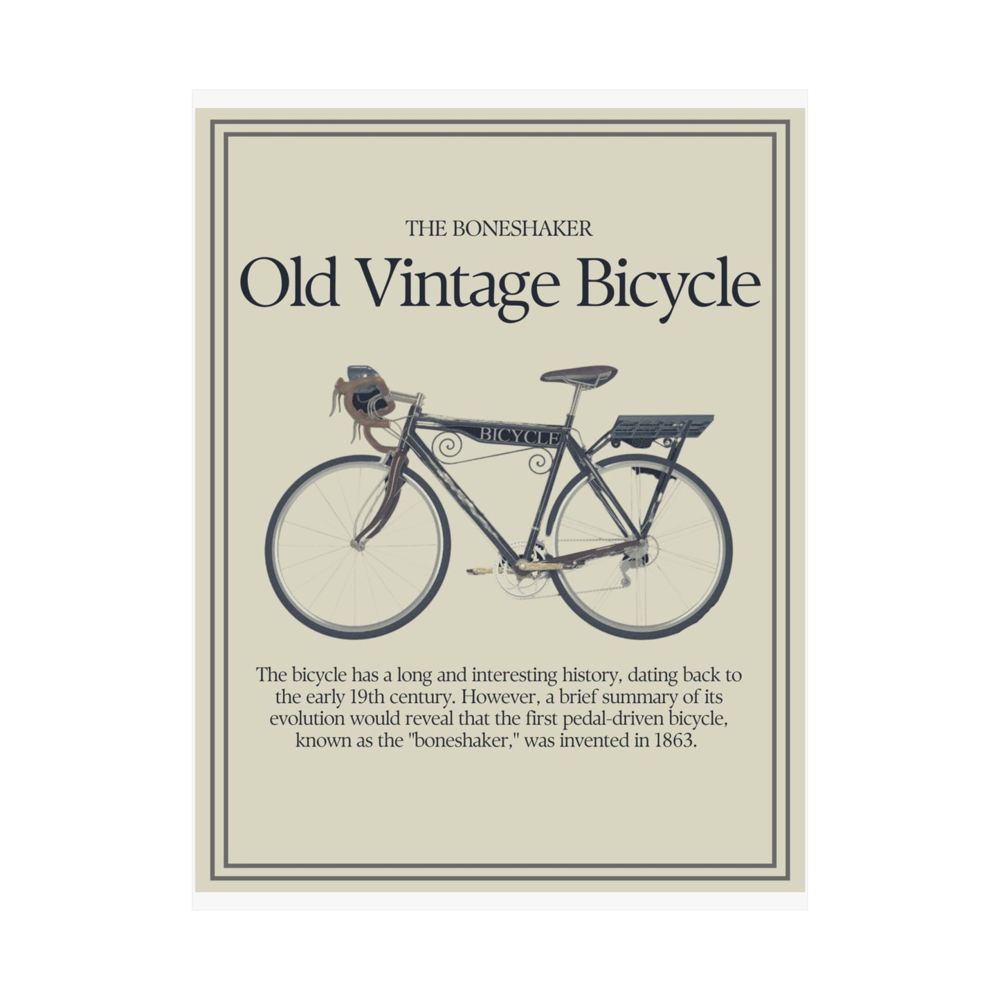 Vintage Bicycle Vertical Poster