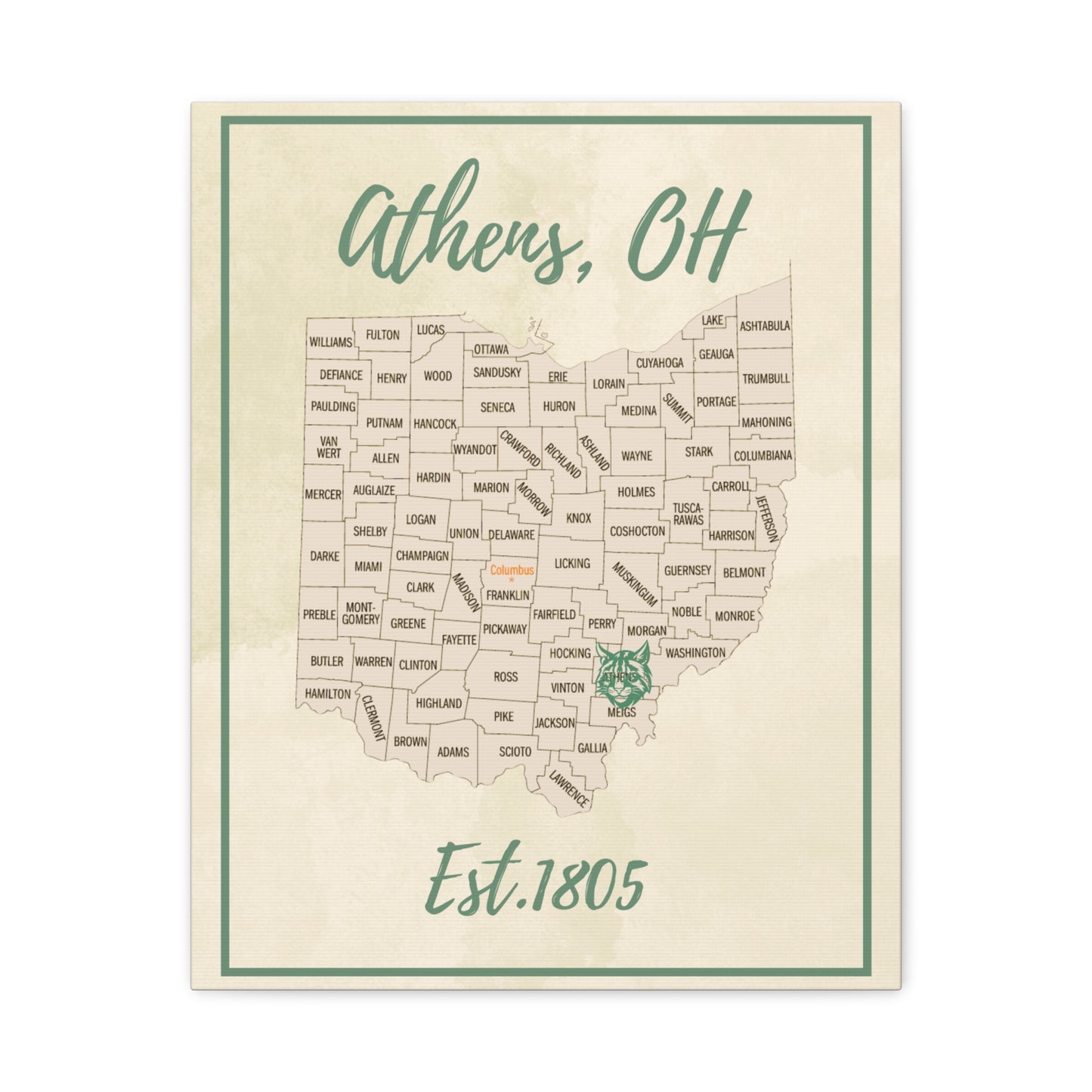 Athens, Ohio Matte Canvas