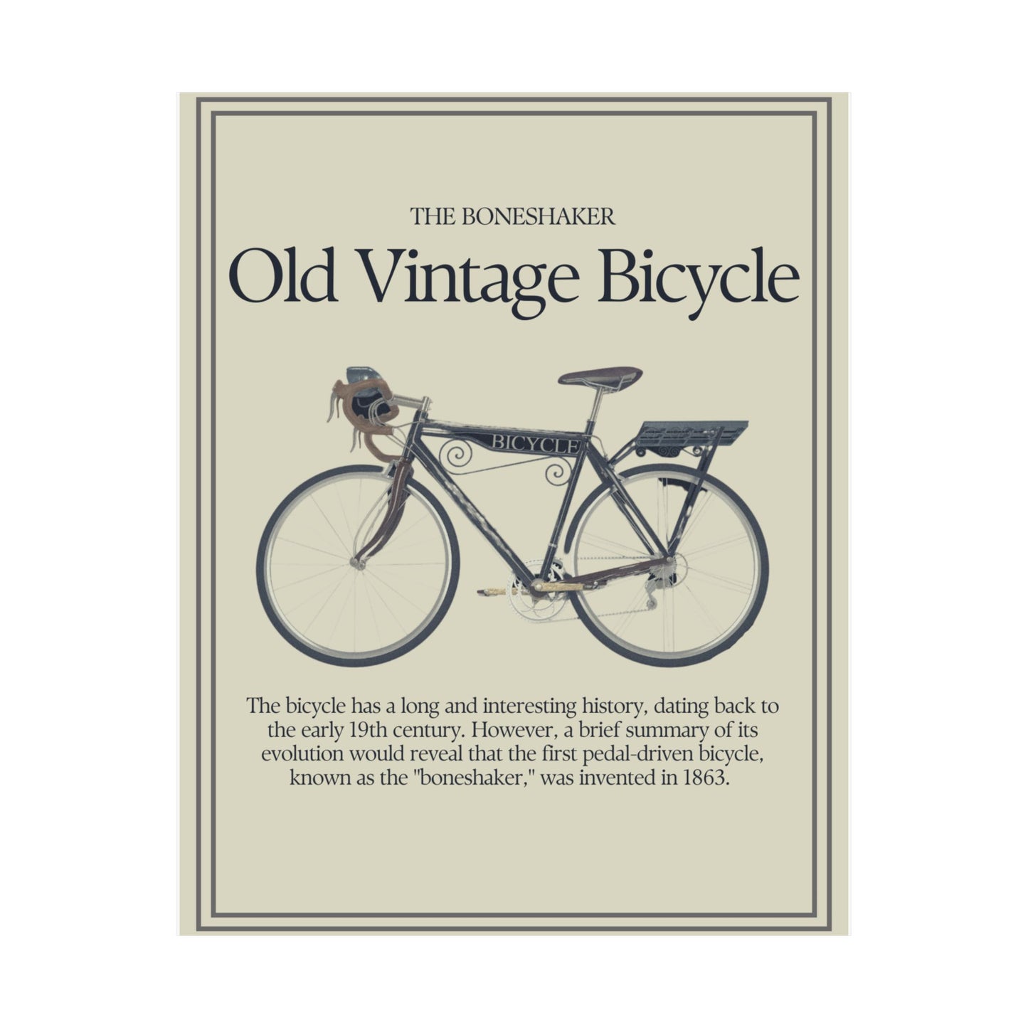 Vintage Bicycle Vertical Poster