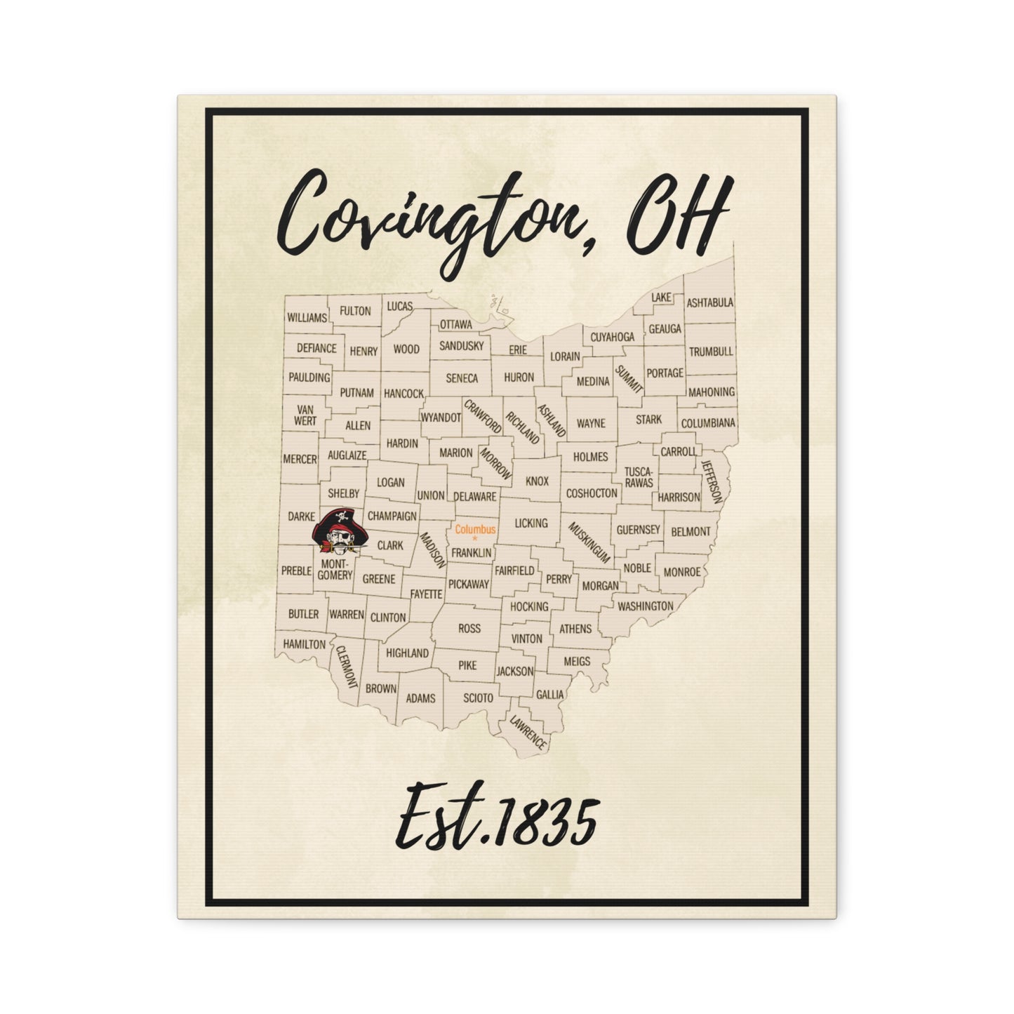 Covington Map Matte Canvas