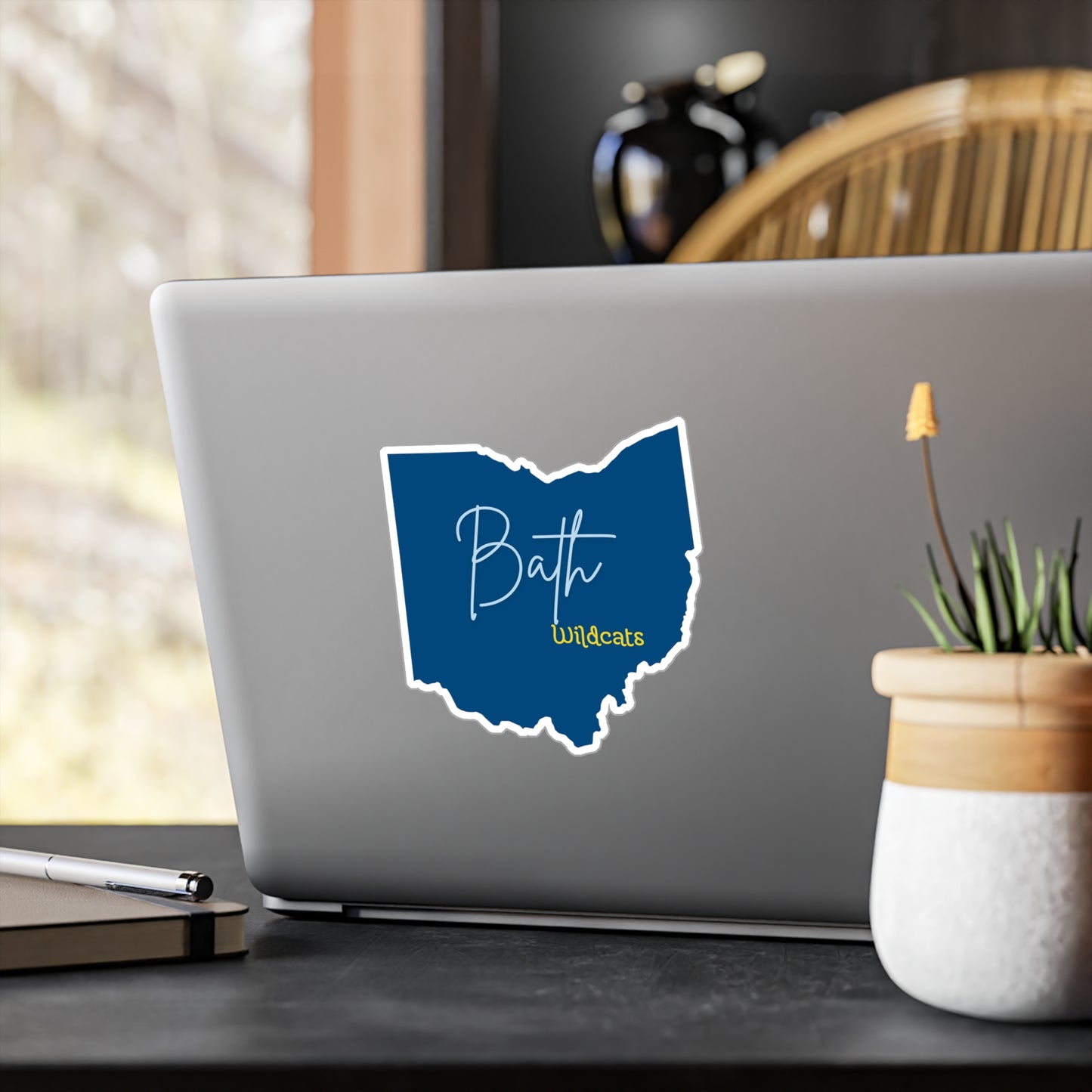 Bath Dark Blue Vinyl Decals