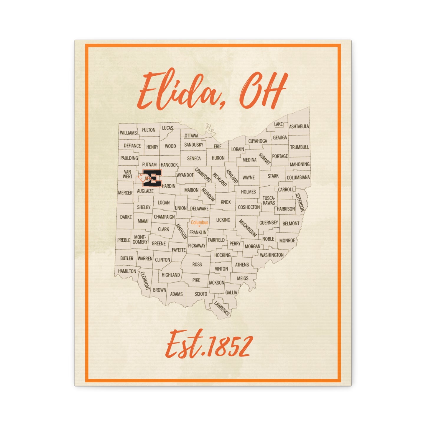 Elida Map Matte Canvas