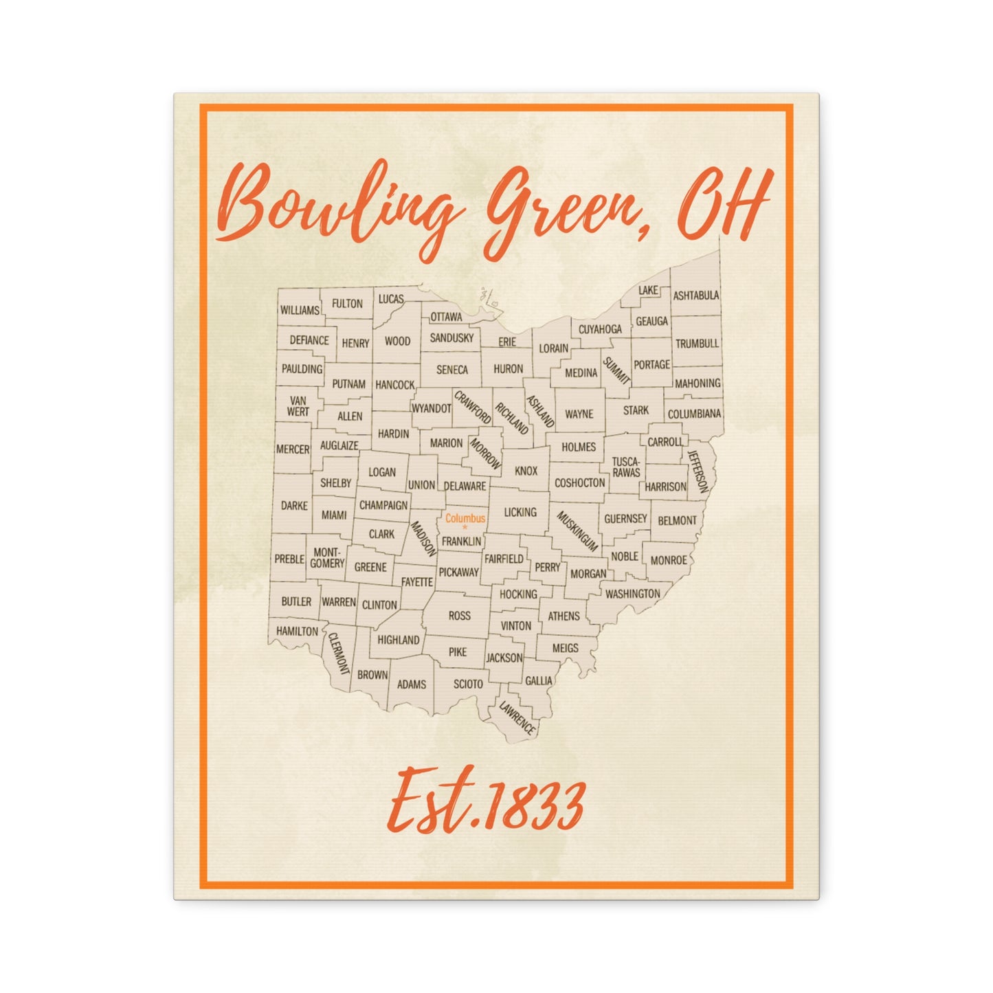 Bowling Green, Ohio Matte Canvas