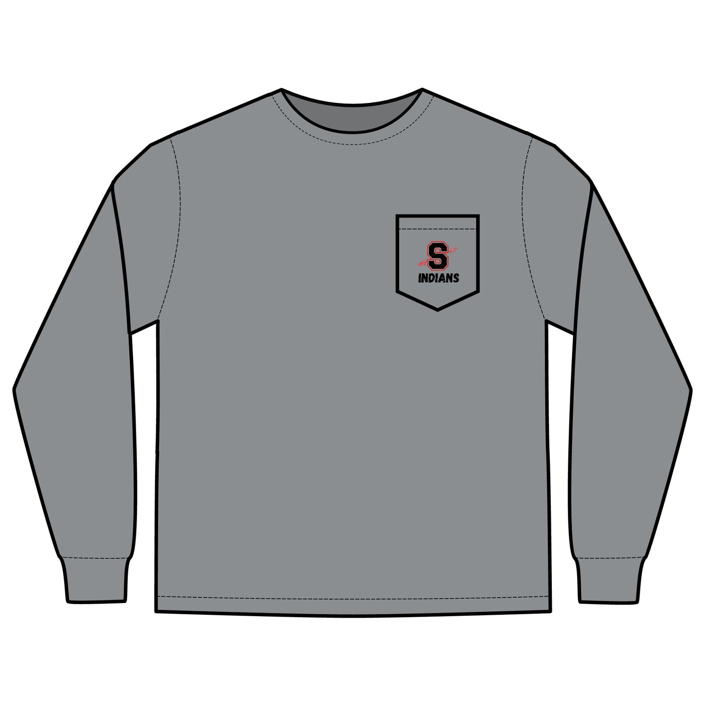 Shawnee Unisex Long Sleeve Pocket T-Shirt