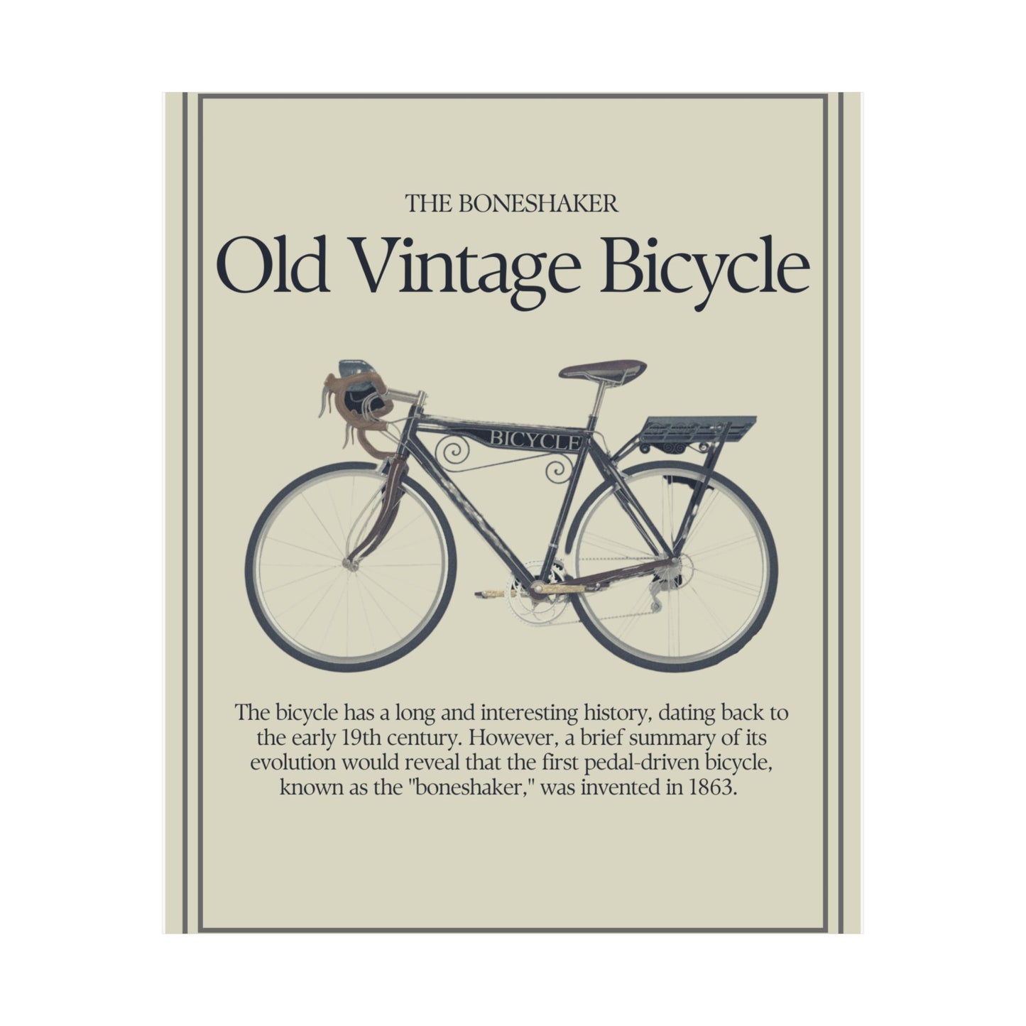 Vintage Bicycle Vertical Poster