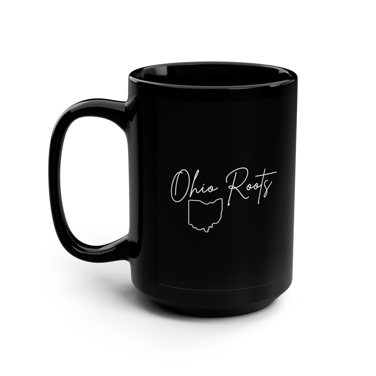 Ohio Roots Black Mug, 15oz