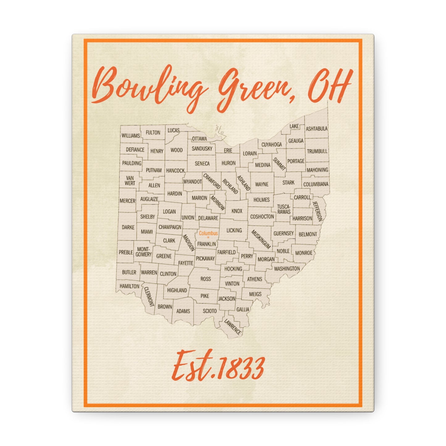 Bowling Green, Ohio Matte Canvas