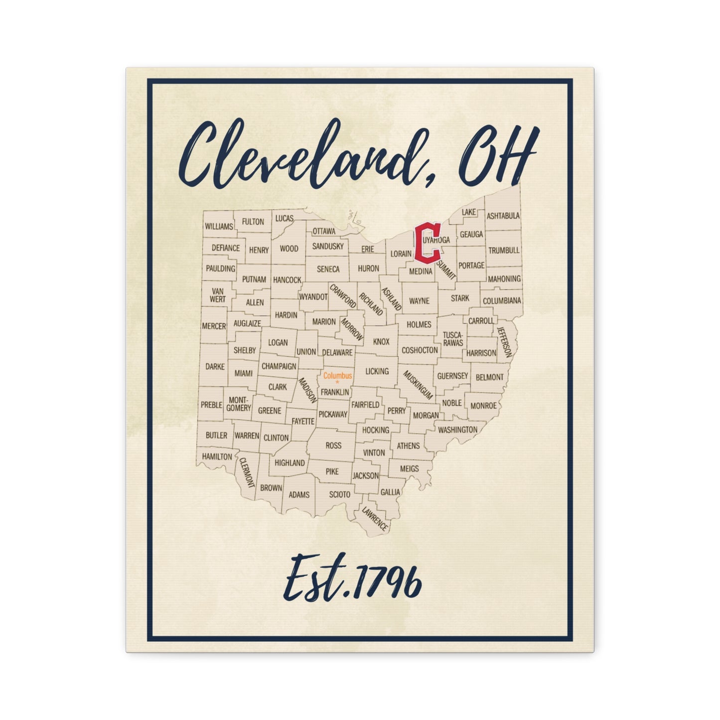 Cleveland Guardians Matte Canvas