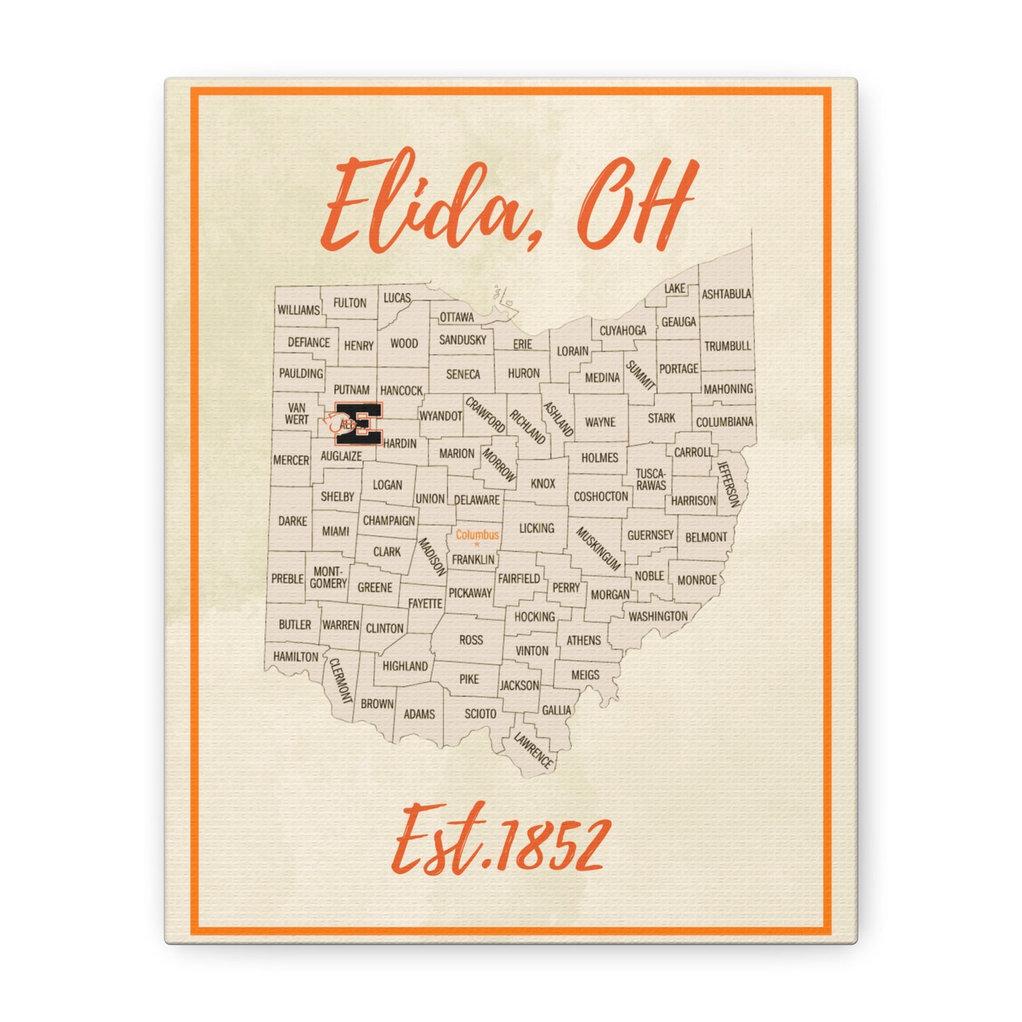 Elida Map Matte Canvas