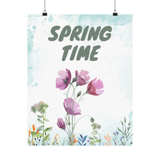 Spring Time Flowers Matte Vertical Poster