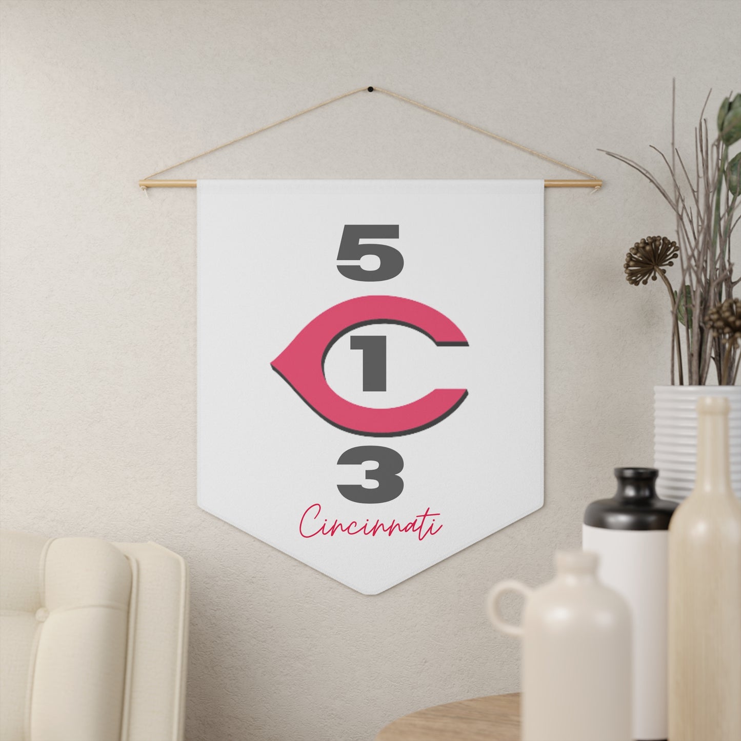 Cincinnati Reds White Pennant