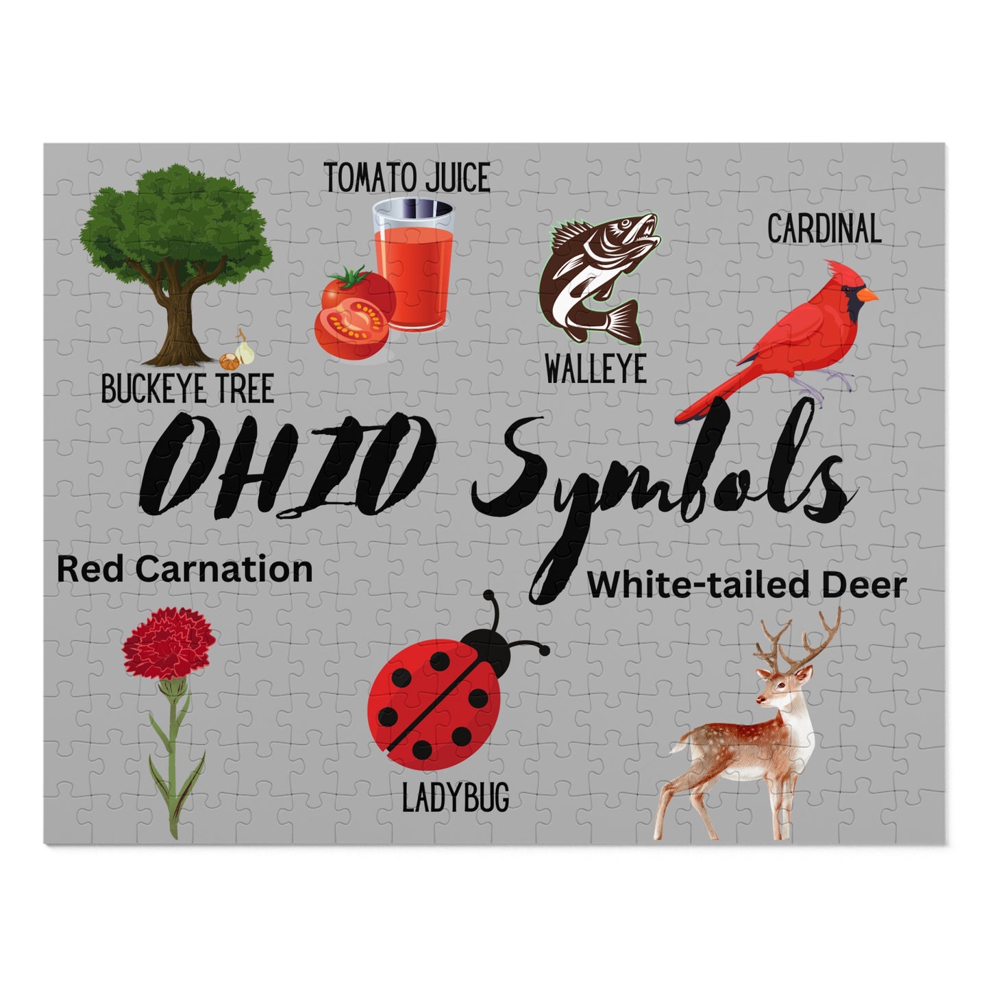 Ohio Symbols Jigsaw Puzzle with Tin