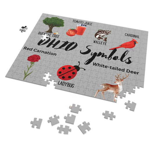 Ohio Symbols Jigsaw Puzzle with Tin