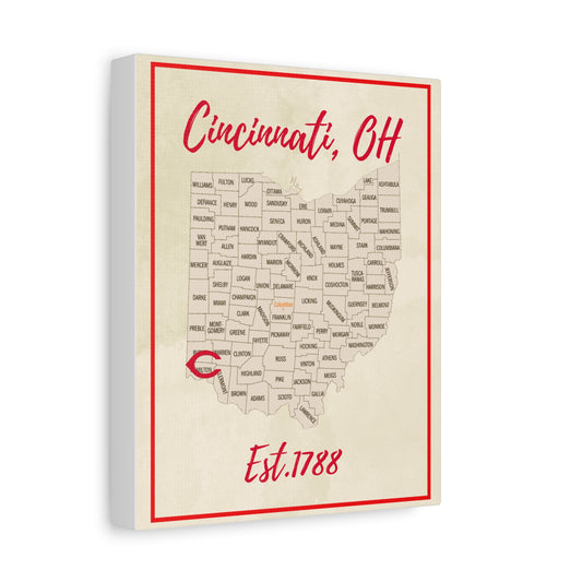 Cincinnati Reds Matte Canvas